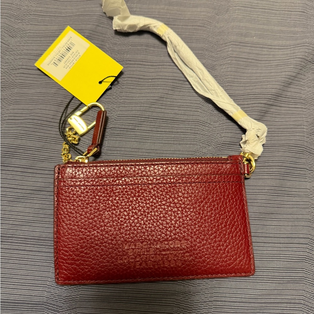 Marc Jacob’s The Top Leather Wristlet Wallet in Cherry